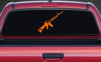 Pro Gun 2nd Amendment Riffle AR15 AR 15 Car or Truck Window Decal Sticker (Orange)