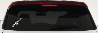 Pro Gun 2nd Amendment Riffle AR15 AR 15 Car or Truck Window Decal Sticker (White)