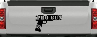 Pro Gun 2nd Amendment Hand Gun Car or Truck Window Vinyl Decal Sticker (Black)