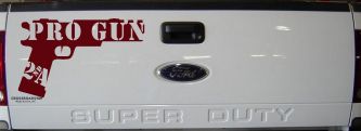 Pro Gun 2nd Amendment Hand Gun Car or Truck Window Vinyl Decal Sticker (Purple Red)