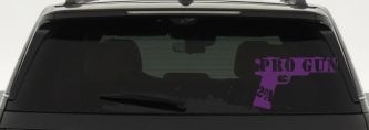 Pro Gun 2nd Amendment Hand Gun Car or Truck Window Decal Sticker (Violet)