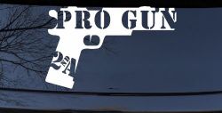 Pro Gun 2nd Amendment Hand Gun Car or Truck Window Decal Sticker