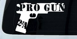 Pro Gun 2nd Amendment Hand Gun Car or Truck Window Decal Sticker