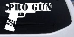 Pro Gun 2nd Amendment Hand Gun Car or Truck Window Decal Sticker