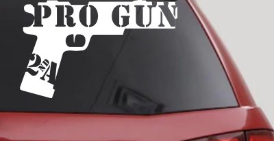 Pro Gun 2nd Amendment Hand Gun Car or Truck Window Vinyl Decal Sticker