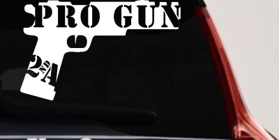 Pro Gun 2nd Amendment Hand Gun Car or Truck Window Vinyl Decal Sticker