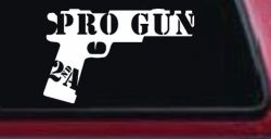 Pro Gun 2nd Amendment Hand Gun Car or Truck Window Decal Sticker