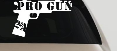 Pro Gun 2nd Amendment Hand Gun Car or Truck Window Vinyl Decal Sticker