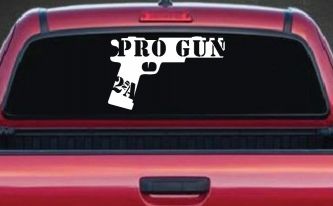 Pro Gun 2nd Amendment Hand Gun Car or Truck Window Decal Sticker
