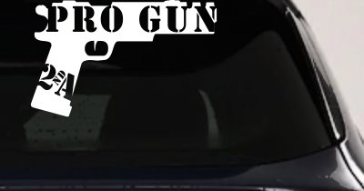 Pro Gun 2nd Amendment Hand Gun Car or Truck Window Vinyl Decal Sticker