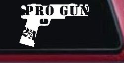 Pro Gun 2nd Amendment Hand Gun Car or Truck Window Decal Sticker