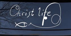 Christ Life Christian Fish Car or Truck Window Decal Sticker