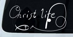 Christ Life Christian Fish Car or Truck Window Decal Sticker