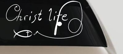 Christ Life Christian Fish Car or Truck Window Vinyl Decal Sticker
