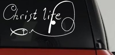 Christ Life Christian Fish Car or Truck Window Vinyl Decal Sticker