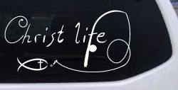Christ Life Christian Fish Car or Truck Window Decal Sticker