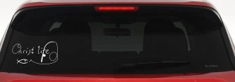 Christ Life Christian Fish Car or Truck Window Vinyl Decal Sticker (White)