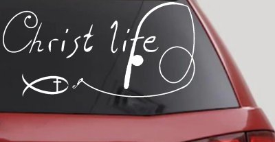 Christ Life Christian Fish Car or Truck Window Vinyl Decal Sticker