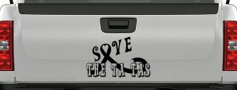 Save The Ta Tas Breast cancer ribbon Car or Truck Window Vinyl Decal Sticker (Black)