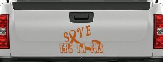 Save The Ta Tas Breast cancer ribbon Car or Truck Window Decal Sticker (Nut Brown)