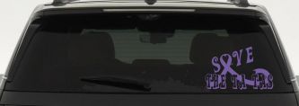 Save The Ta Tas Breast cancer ribbon Car or Truck Window Vinyl Decal Sticker (Purple)