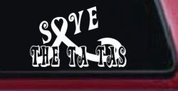 Save The Ta Tas Breast cancer ribbon Car or Truck Window Decal Sticker