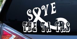 Save The Ta Tas Breast cancer ribbon Car or Truck Window Decal Sticker