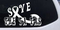 Save The Ta Tas Breast cancer ribbon Car or Truck Window Decal Sticker