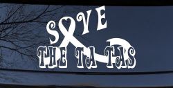 Save The Ta Tas Breast cancer ribbon Car or Truck Window Decal Sticker