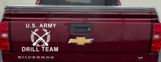 US Army Drill Team  Military Car or Truck Window Decal Sticker (White)