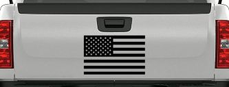 American US Flag Military Car or Truck Window Decal Sticker (Black)