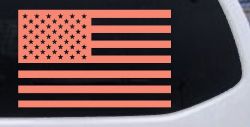 American US Flag Military Car or Truck Window Vinyl Decal Sticker (Coral)