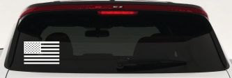 American US Flag Military Car or Truck Window Decal Sticker (White)