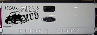 Real Girls Do It In The Mud UTV Off Road Car or Truck Window Vinyl Decal Sticker (Black)