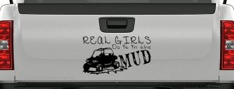 Real Girls Do It In The Mud UTV Off Road Car or Truck Window Vinyl Decal Sticker (Black)