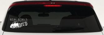 Real Girls Do It In The Mud UTV Off Road Car or Truck Window Decal Sticker (White)