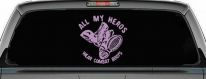 All My Heros Wear Combat Boots Military Car or Truck Window Decal Sticker (Lilac)