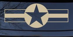 Army Star And Bars Military Car or Truck Window Decal Sticker (Desert Sand)