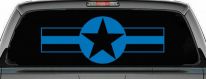 Army Star And Bars Military Car or Truck Window Decal Sticker (Sky Blue)