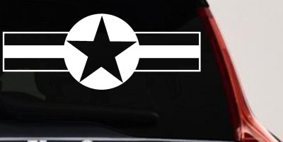 Army Star And Bars Military Car or Truck Window Vinyl Decal Sticker