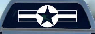 Army Star And Bars Military Car or Truck Window Decal Sticker