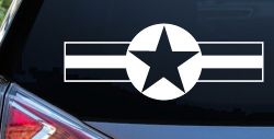 Army Star And Bars Military Car or Truck Window Decal Sticker