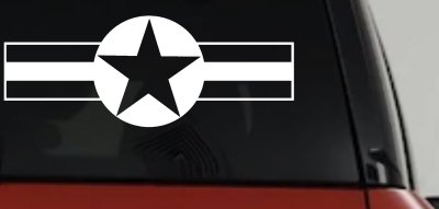Army Star And Bars Military Car or Truck Window Vinyl Decal Sticker