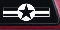 Army Star And Bars Military Car or Truck Window Decal Sticker