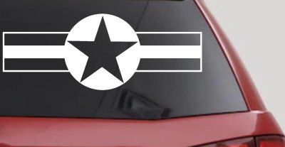 Army Star And Bars Military Car or Truck Window Vinyl Decal Sticker