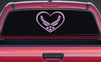 Air Force Inside Heart Military Car or Truck Window Vinyl Decal Sticker (Lilac)