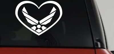 Air Force Inside Heart Military Car or Truck Window Vinyl Decal Sticker