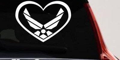 Air Force Inside Heart Military Car or Truck Window Vinyl Decal Sticker