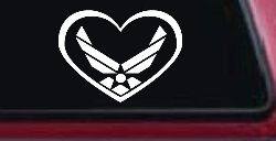 Air Force Inside Heart Military Car or Truck Window Decal Sticker