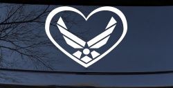 Air Force Inside Heart Military Car or Truck Window Decal Sticker